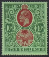 1921 10s Red And Green On Green, Wmk Script CA, SG 146, Very Fine Mint. For More Images, Please Visit Http://www.sandafa - Sierra Leona (...-1960)