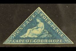 CAPE OF GOOD HOPE 1855-63 4d Deep Blue/white Paper, SG 6, UNUSED No Gum With 3 Small Margins. Attractive & Scarce For Mo - Unclassified
