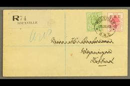 ORANGE RIVER COLONY 1908 Registered Cover From Rouxville To Holland (address Overwritten) Franked Ed VII ½d Green And Sc - Zonder Classificatie