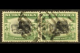 1927-30 5s Black & Green, Group III Perf.14x13½ Up, SG 38a, Used Horizontal Pair Wit "WDK" Parcel Cancel Mark, Cat.£1100 - Non Classificati