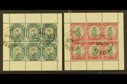 BOOKLET PANES 1937 ½d & 1d  Blank Margins COMPLETE PANES OF SIX, SG 75ca, 56f, Very Fine Used And Scarce Thus (2 Panes). - Ohne Zuordnung