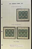 BOOKLET PANES 1937 ½d & 1d Blank Margins, COMPLETE PANES OF SIX incl. ½d Pane With Right Margin Not Perf. Through, Two E - Unclassified