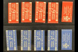 BOOKLETS 1937 6d Red Cover And 1938 3d Blue Cover Machine Vended Booklets, SG SB11/SB12, A Fine Group Of Five Of Each. ( - Zonder Classificatie