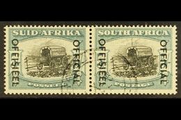 OFFICIAL VARIETY 1950-4 5s Black & Pale Blue-green With "Thunderbolt" Variety (stamp Listed In Union Handbook As V2), SG - Sin Clasificación