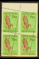 RSA VARIETY 1969-72 7½c Yellow-brown & Bright Green, Phosphor Bands Issue (Harrison, 3mm), GROSSLY MISPERFORATED BLOCK O - Non Classificati