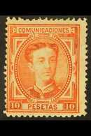 1876 10 Peseta Vermilion, SG 246, Mi 164, Never Hinged Mint For More Images, Please Visit Http://www.sandafayre.com/item - Sonstige & Ohne Zuordnung