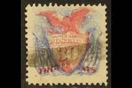 1869 30c Pale Carmine And Pale Ultramarine Pictorial, SG 123, Scott 121, Good Colour And Perfs, Light Bar Cancel. For Mo - Sonstige & Ohne Zuordnung