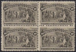 1893 Columbian Exposition 10c Black Brown (Sc 237, SG 242a) Fine Fresh Mint BLOCK OF FOUR, The Two Lower Stamps NEVER HI - Other & Unclassified
