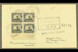 AMERICAN SAMOA 1927 (Dec 27) Registered Cover Franked With 5c Norse-American In A Lower Marginal BLOCK OF FOUR, Various  - Autres & Non Classés