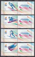 ** ROMANIA 2018 : Set 4 Stamps + Vignettes WINTER OLYMPIC GAMES 2018 KOREA PYEONG CHANG - Registered Shipping! - Winter 2014: Sochi