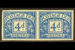 POSTAGE DUE 1954-5 4d Blue, Wmk Tudor Crown, IMPERFORATE PAIR, SG D43a, Never Hinged Mint. For More Images, Please Visit - Andere & Zonder Classificatie