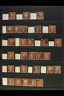 1841 1d Red- Brown Imperfs PLATED, 4- MARGINED Examples, Many Lovely Quality Examples From Plates Between 18 And 96, Som - Altri & Non Classificati