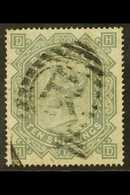 1867-83 10s Greenish Grey Wmk Maltese Cross, SG 128, Used With Light "R" In Barred Oval Pmk, Well- Centred With Full Per - Andere & Zonder Classificatie