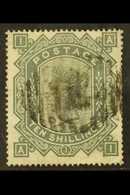 1867-83 10s Greenish Grey Wmk Maltese Cross, SG 128, Used With Light Barred Oval Pmk With Slightly Trimmed Perfs At Righ - Autres & Non Classés