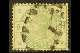 1883 9d Dull Green, Watermark Sideways Inverted, SG 195wi, Good Used, Cat £775. For More Images, Please Visit Http://www - Andere & Zonder Classificatie