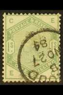 1884 1s Dull Green, SG 196, Very Fine Used. Cat £325. For More Images, Please Visit Http://www.sandafayre.com/itemdetail - Sonstige & Ohne Zuordnung