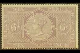 POSTAL FISCAL 1860-7 6d Reddish Purple, Wmk Anchor 16mm, SG F14, Fine Mint. For More Images, Please Visit Http://www.san - Andere & Zonder Classificatie