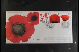 2008-15 WAR COIN COVERS. A Trio Of Royal Mint GB Coin Covers Including 2008 "The Glorious Dead" Remembrance Medal Cover, - FDC