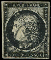 EMISSION DE 1849 3    20c. Noir Sur Jaune, Obl. Càd Du 7 JANV 49, Restauré, B - 1849-1850 Cérès