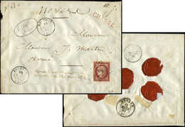 Let EMISSION DE 1849 6     1f. Carmin, Obl. PC 481 S. Env. CHARGE, Càd T15 BOURGES 10/3/52, TTB. C - 1849-1850 Ceres