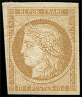 * EMISSION DE 1849 R1f  10c. Bistre, REIMPRESSION, TB - 1849-1850 Cérès