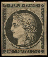 * EMISSION DE 1849 R3f  20c. Noir, REIMPRESSION, TB - 1849-1850 Ceres