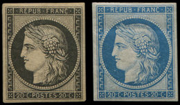 * EMISSION DE 1849 R3f Et R4d, 20c. Et 25c., REIMPRESSIONS, TB - 1849-1850 Ceres