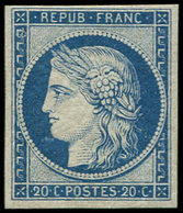 ** EMISSION DE 1849 R8f  20c. Bleu, REIMPRESSION, TB - 1849-1850 Cérès