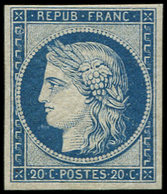 ** EMISSION DE 1849 R8f  20c. Bleu, REIMPRESSION, TB - 1849-1850 Ceres