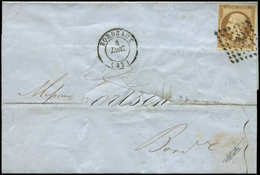 Let PRESIDENCE 9a   10c. Bistre-brun, Obl. PC 441 S. LSC, Càd T15 BORDEAUX 4/12/(54), TB - 1852 Louis-Napoleon