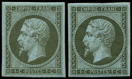 * EMPIRE NON DENTELE 11 Et 11a, 1c. Olive Et Bronze, TB - 1853-1860 Napoléon III