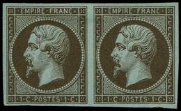 (*) EMPIRE NON DENTELE 11c   1c. Mordoré, PAIRE, TB - 1853-1860 Napoleone III