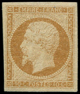 * EMPIRE NON DENTELE 13A  10c. Bistre, T I, TB - 1853-1860 Napoleone III