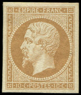 * EMPIRE NON DENTELE 13Ba 10c. Bistre-brun, T II, Frais Et TB - 1853-1860 Napoléon III