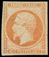 * EMPIRE NON DENTELE 16   40c. Orange, Frais Et TB - 1853-1860 Napoléon III.