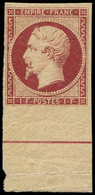 * EMPIRE NON DENTELE L18c  1f. Carmin, Bdf Avec FILET D'ENCADREMENT, Pli, Sinon TB. C - 1853-1860 Napoléon III.