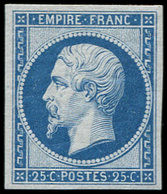 ** EMPIRE NON DENTELE R15c 25c. Bleu, REIMPRESSION, Inf. Adh. Sinon TB - 1853-1860 Napoléon III