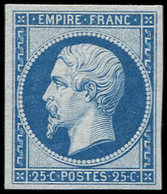 ** EMPIRE NON DENTELE R15c 25c. Bleu, REIMPRESSION, Inf. Adh. Sinon TB - 1853-1860 Napoleon III