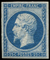 (*) EMPIRE NON DENTELE R15c 25c. Bleu, REIMPRESSION, TB - 1853-1860 Napoleon III