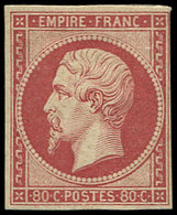 * EMPIRE NON DENTELE R17h 80c. Carmin, REIMPRESSION, TB - 1853-1860 Napoleone III