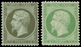* EMPIRE DENTELE 19 Et 20, 1c. Olive Et 5c. Vert, TB - 1862 Napoléon III.