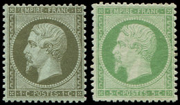 * EMPIRE DENTELE 19 Et 20, 1c. Olive Et 5c. Vert, TB - 1862 Napoléon III