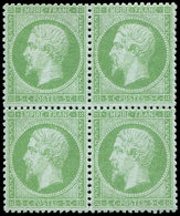 * EMPIRE DENTELE 20    5c. Vert, BLOC De 4 Bien Centré, Quasi **, TB. J - 1862 Napoléon III