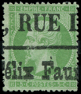 EMPIRE DENTELE 20    5c. Vert, Obl. TYPO D'affiche, 3 Dc, Sinon R Et TB - 1862 Napoleone III