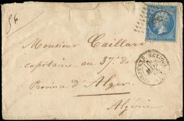 Let EMPIRE DENTELE 22   20c. Bleu, Obl. Los. CEMA S. Env., Càd CORPS EXP. MEXIQUE 10/3/65, TB - 1862 Napoleone III