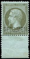 * EMPIRE DENTELE S19f  1c. Olive, Surch. SPECIMEN, Bdf, TB - 1862 Napoléon III