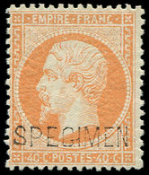 ** EMPIRE DENTELE S23d 40c. Orange, Surcharge SPECIMEN, TB - 1862 Napoléon III