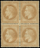 * EMPIRE LAURE 28B  10c. Bistre, T II, BLOC De 4, Très Bien Centré, TB - 1863-1870 Napoléon III. Laure