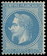 (*) EMPIRE LAURE 29Bb 20c. Bleu, T II, "A LA CORNE", R En Neuf, TB. C - 1863-1870 Napoléon III Lauré