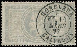 EMPIRE LAURE 33    5f. Violet-gris, Obl. Càd T18 HONFLEUR, Petit Cl., Frappe TTB. C - 1863-1870 Napoleon III With Laurels
